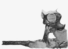 Carnivore - Disegno contemporaneo in grafite su carta d'archivio, incorniciato