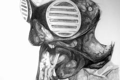 Carnivore – Contemporary Graphite Drawing on Archival Paper, Framed