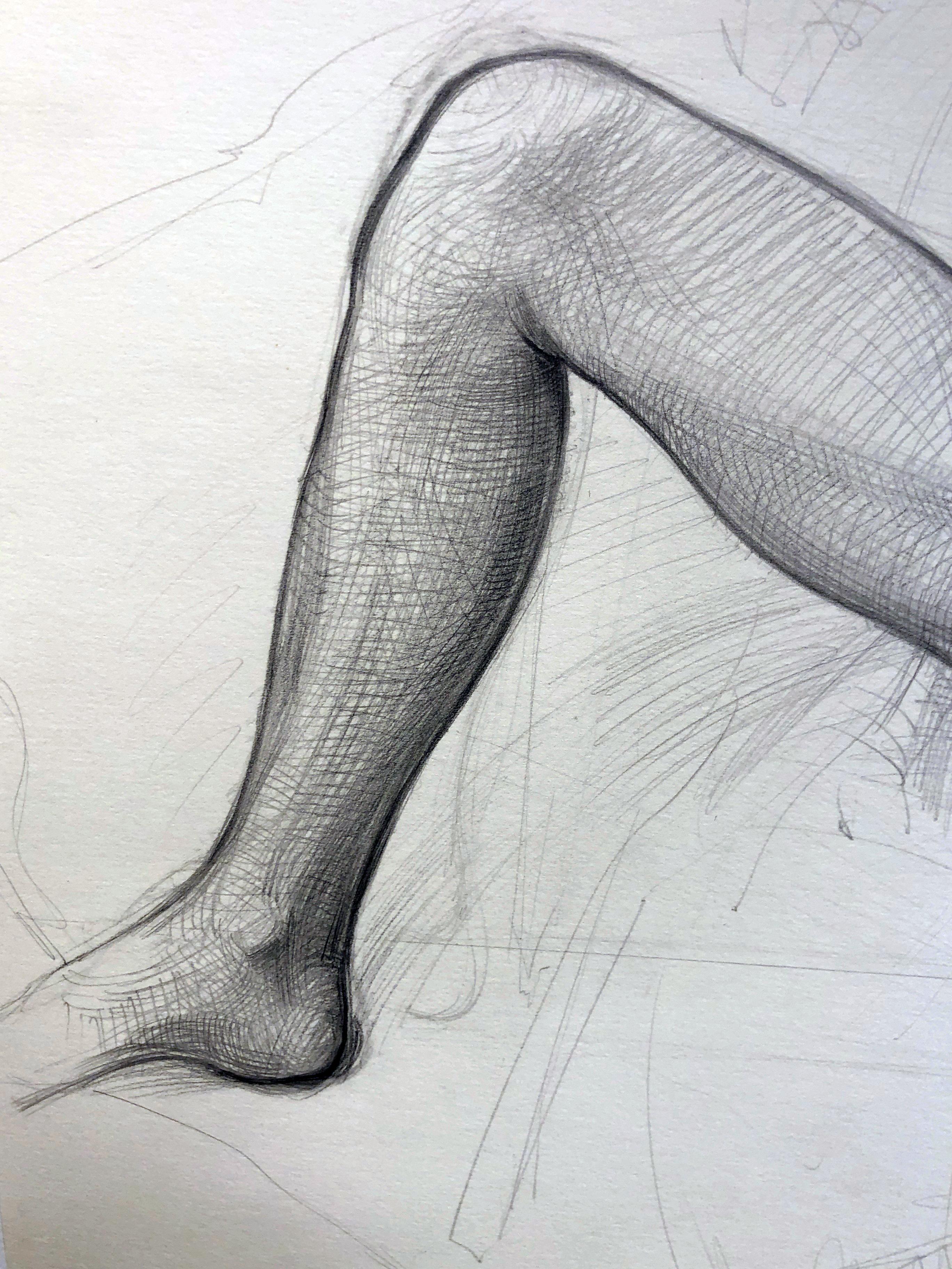 Study for A Foregone Conclusion, Female Nude Figure Study, Graphite Drawing 1
