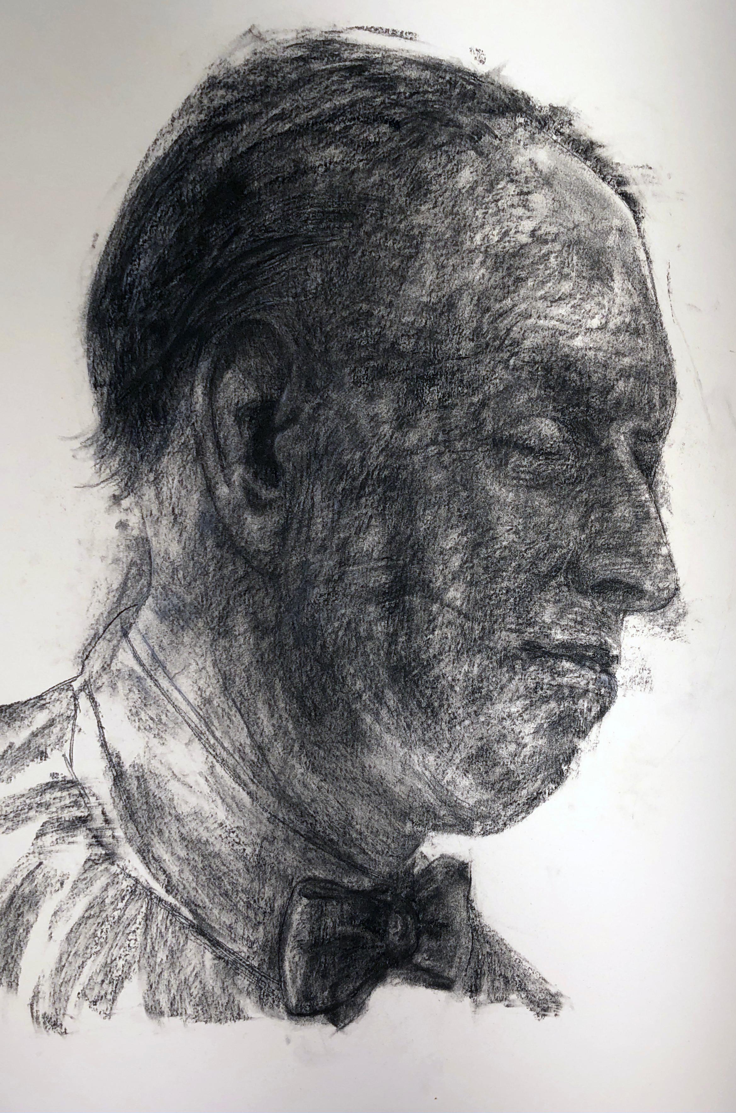 charcoal drawing man