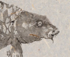 Black Mirror - Gyotaku Technique Fish Painting with Sumi Ink on Mulberry Paper