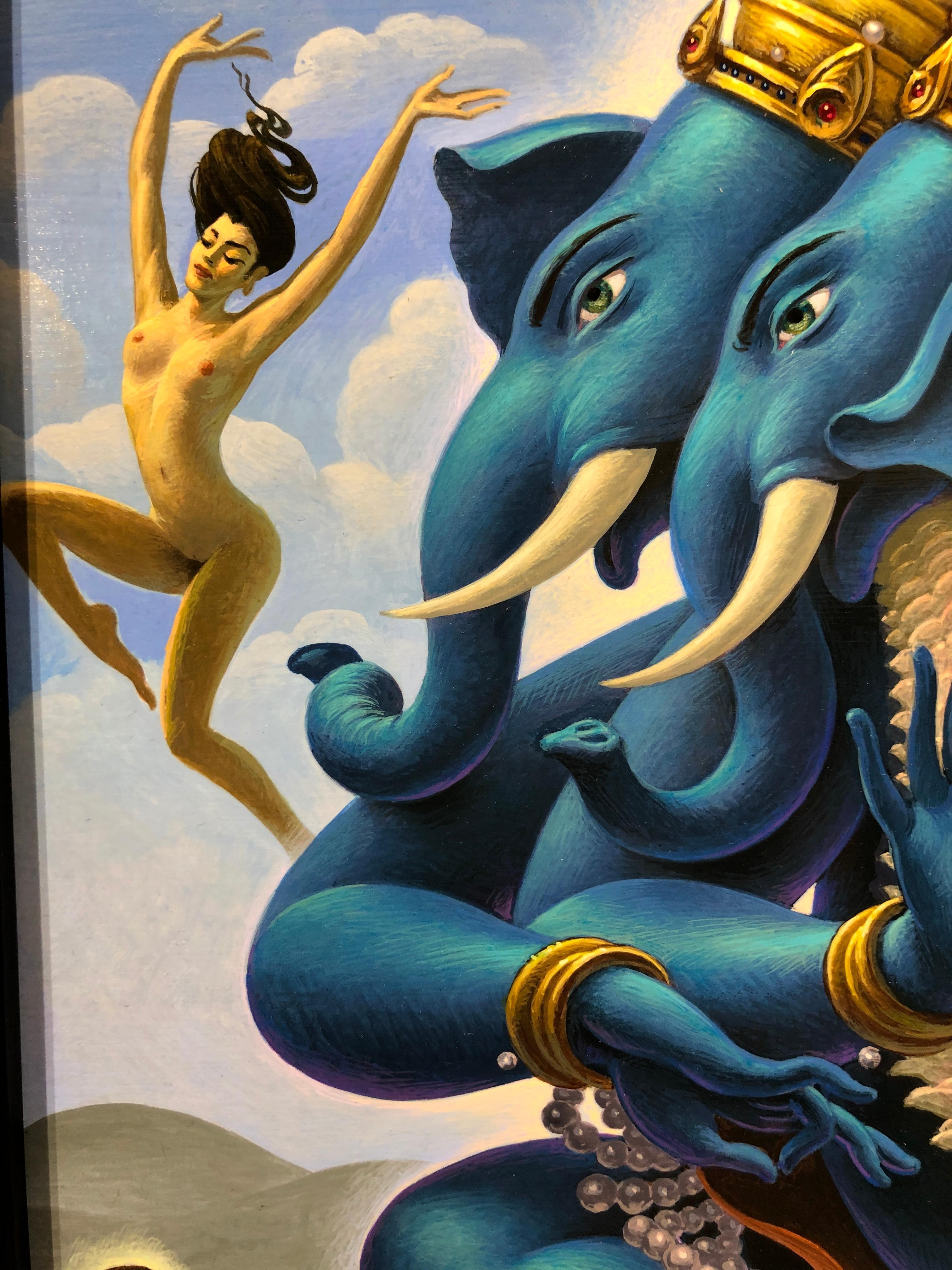 Ganesh at the Maelstrom - Highly Detailed Surreal, Symbolic Painting 7