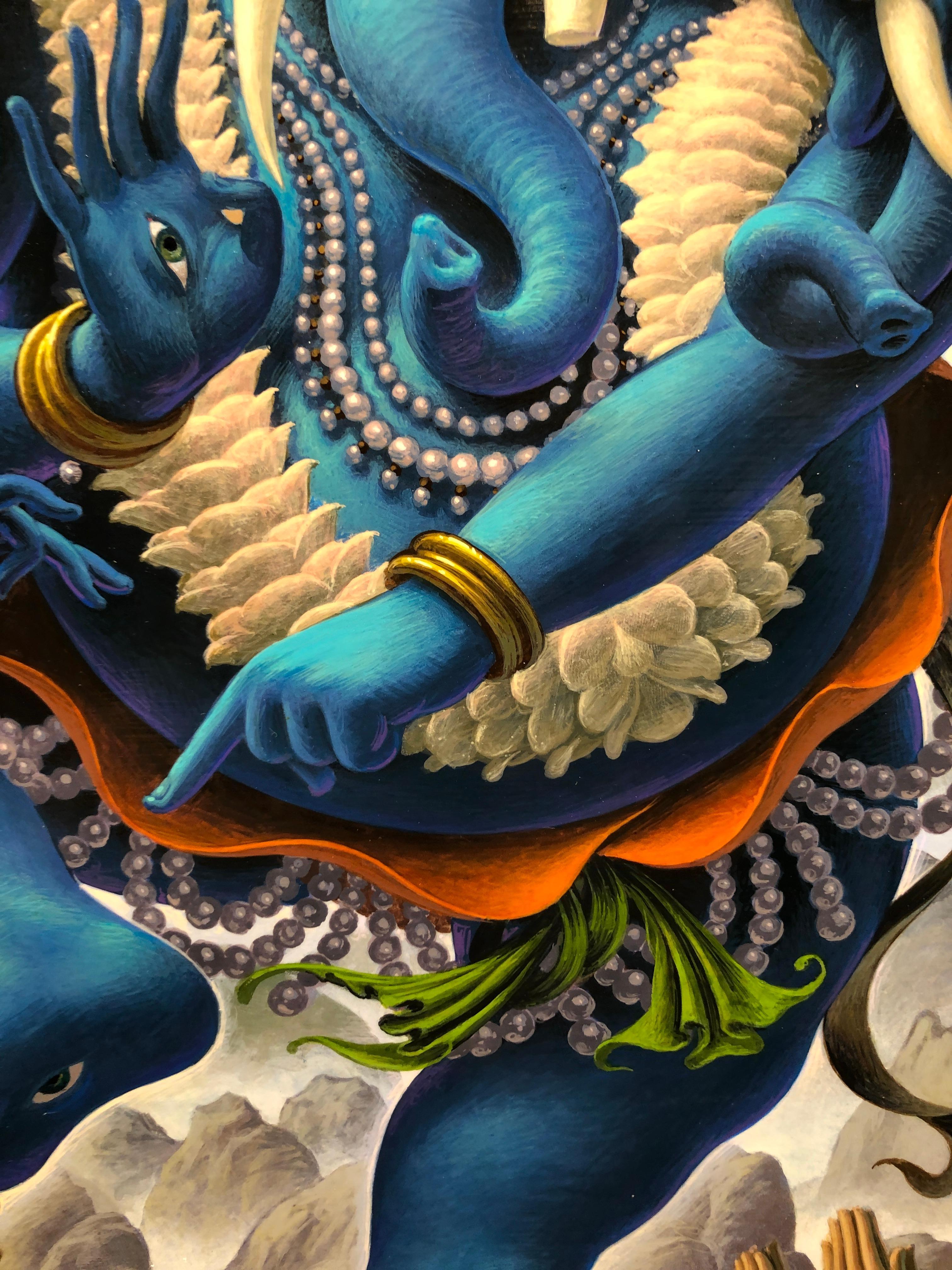 Ganesh at the Maelstrom - Highly Detailed Surreal, Symbolic Painting 10