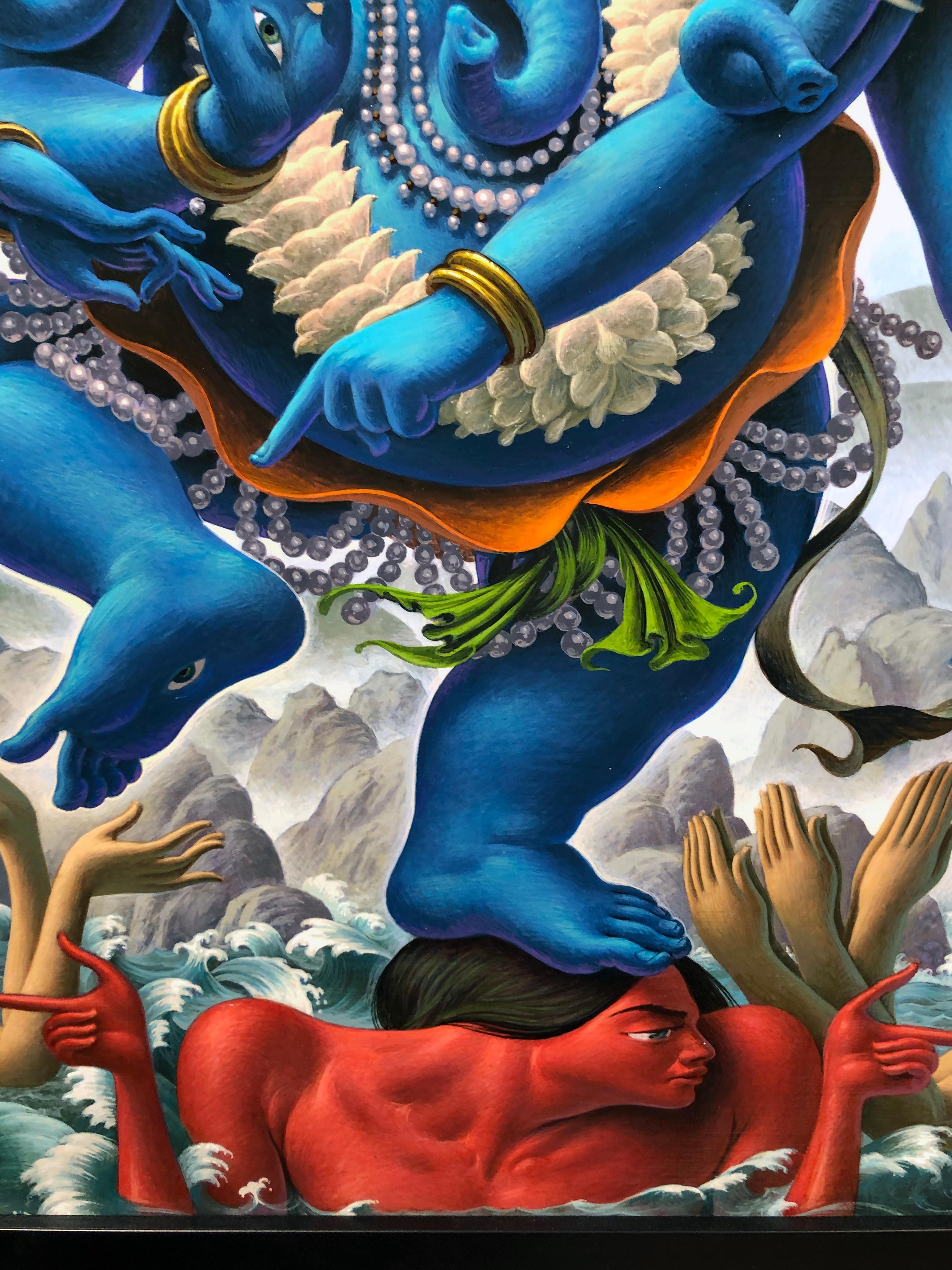 Ganesh at the Maelstrom - Highly Detailed Surreal, Symbolic Painting 2