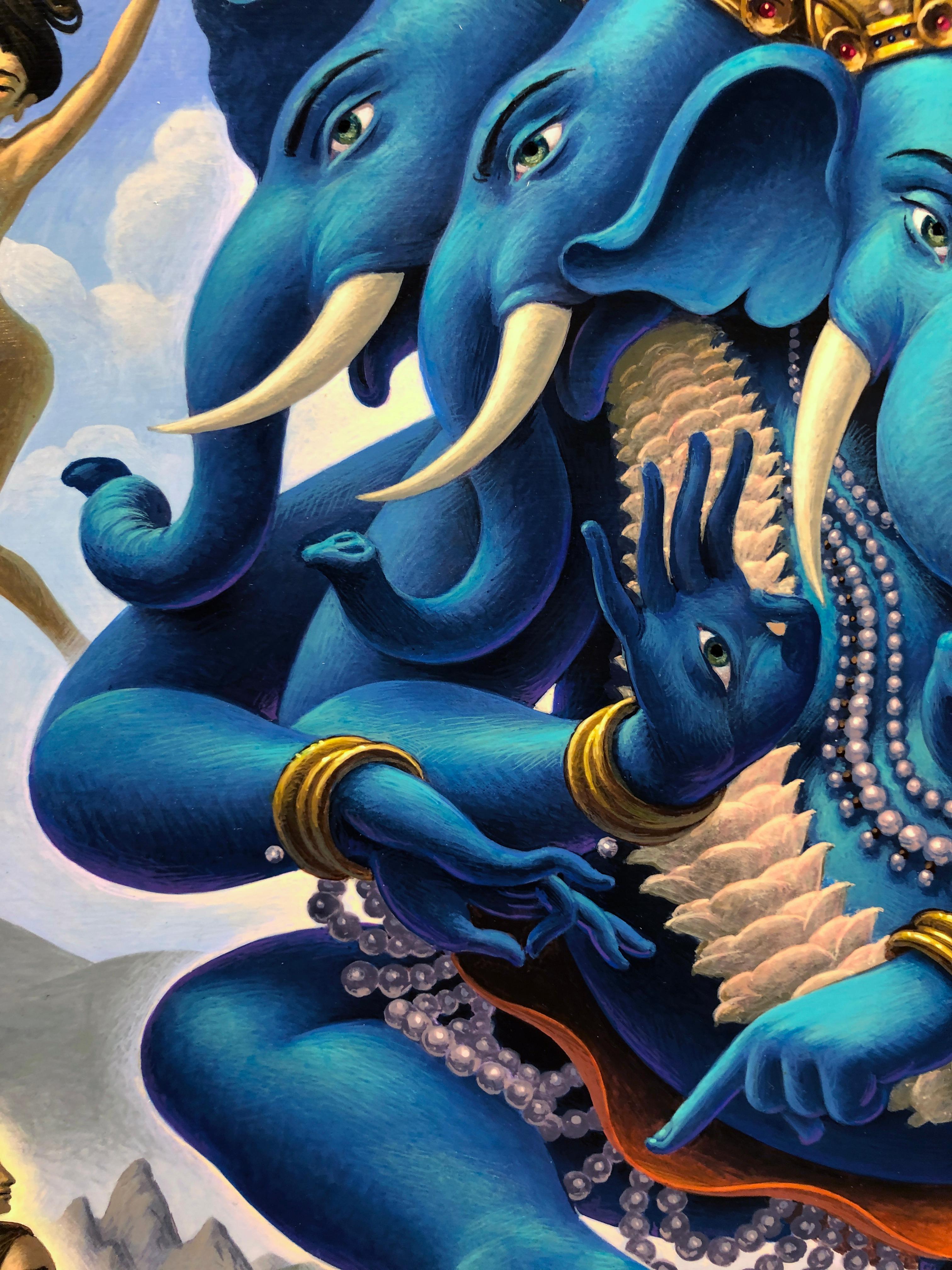 Ganesh at the Maelstrom - Highly Detailed Surreal, Symbolic Painting 6