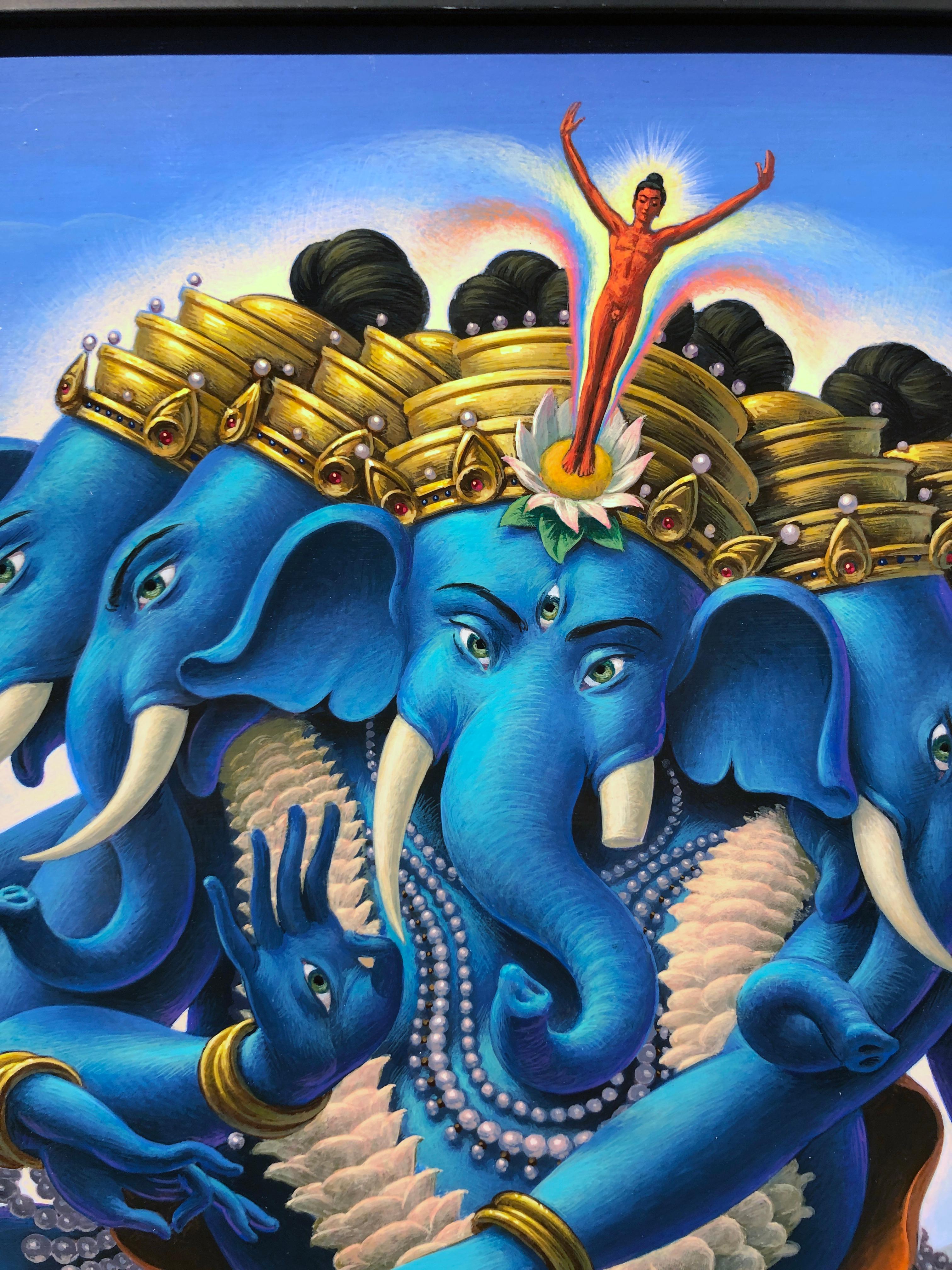 Ganesh at the Maelstrom - Highly Detailed Surreal, Symbolic Painting 5