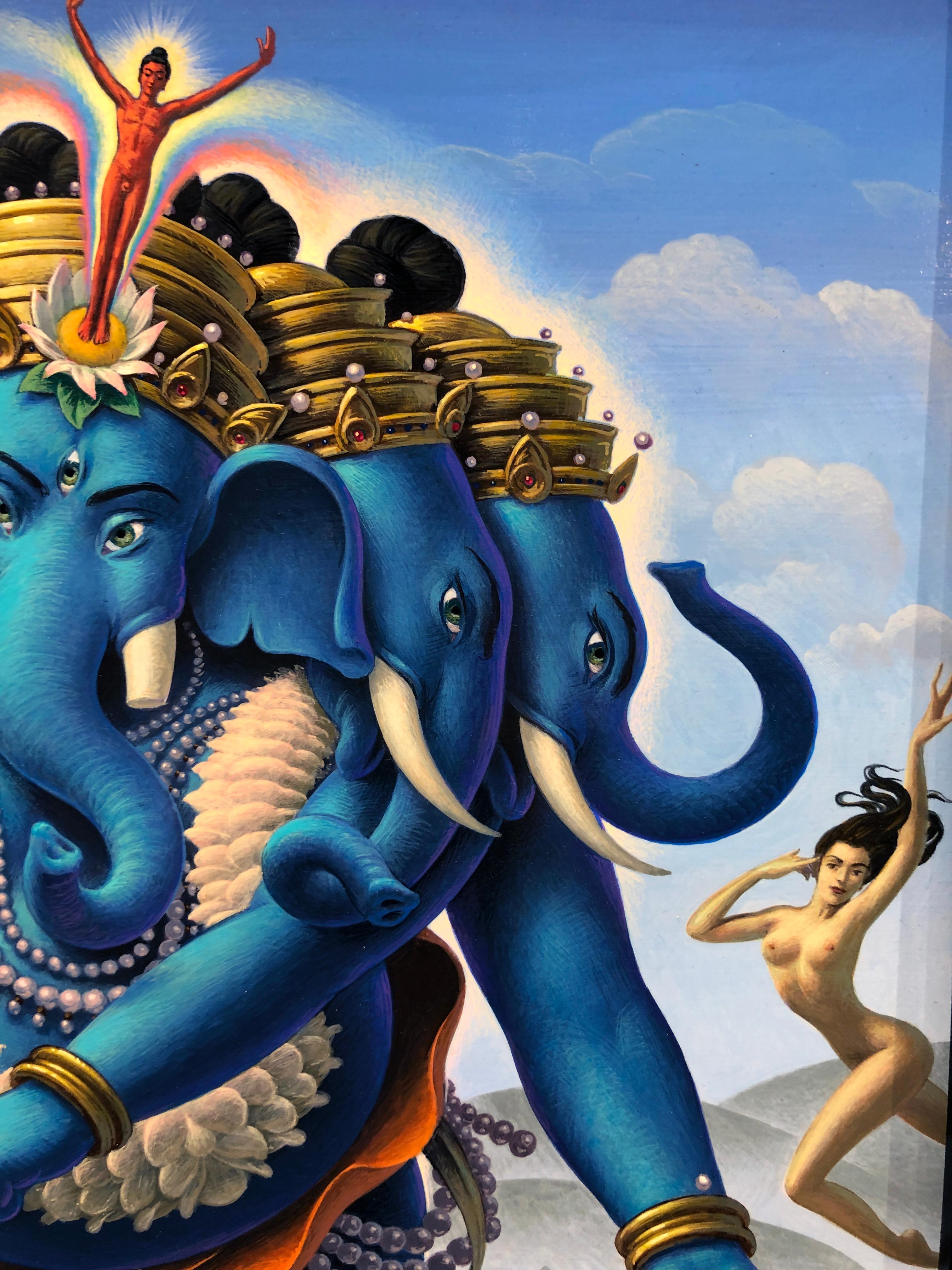 Ganesh at the Maelstrom - Highly Detailed Surreal, Symbolic Painting 3