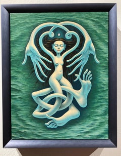 Nereide - Figura femminile nuda con arti allungati in posizione yoga allungata