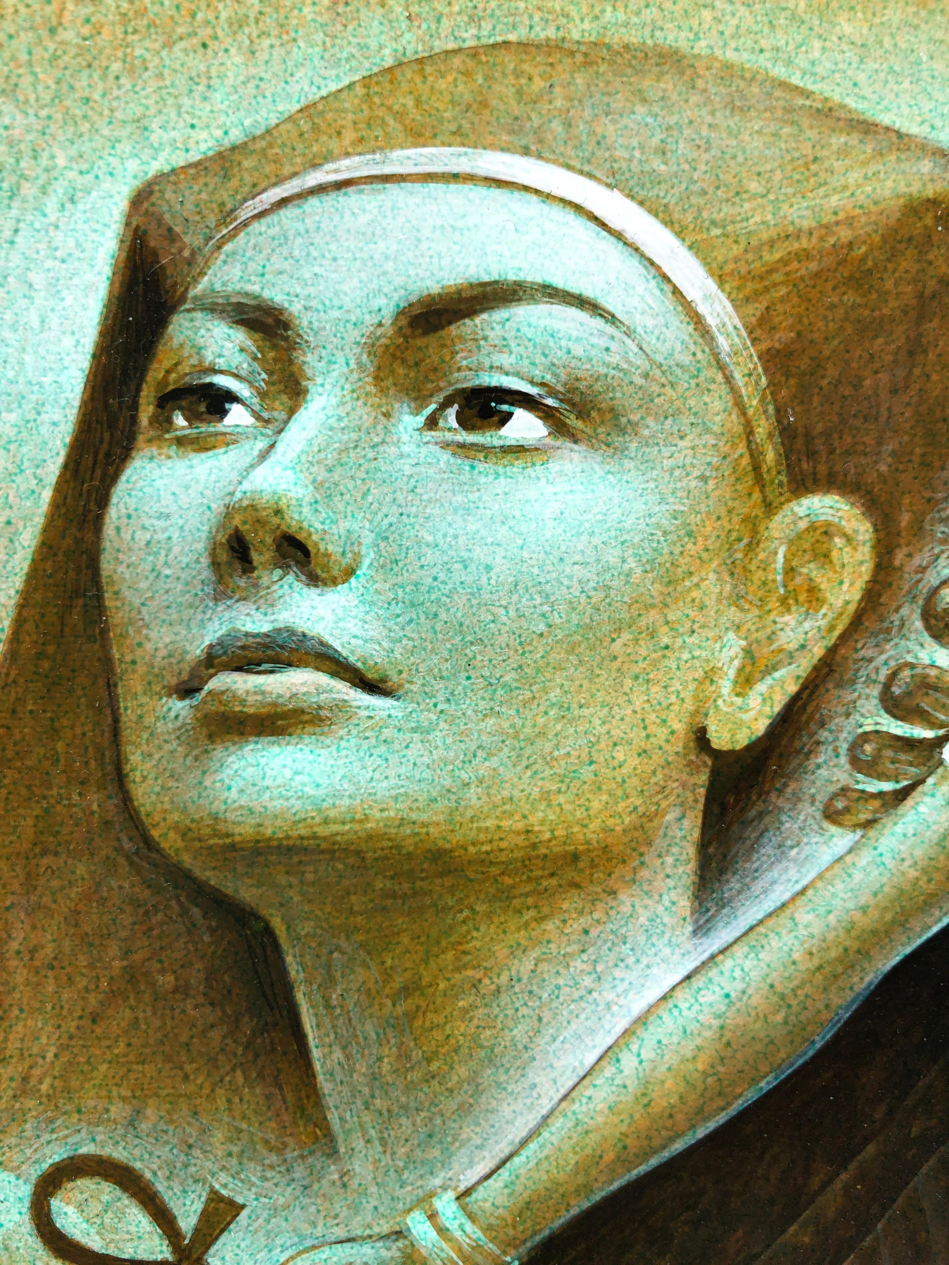 Sheba Raven Cloak, Hatshepsut – Originalgemälde einer ägyptischen Göttinfigur im Angebot 1