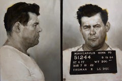 5124 - Mug Shot Based Portrait in Sepia tones, Oil on Panel by Zack Zdrale