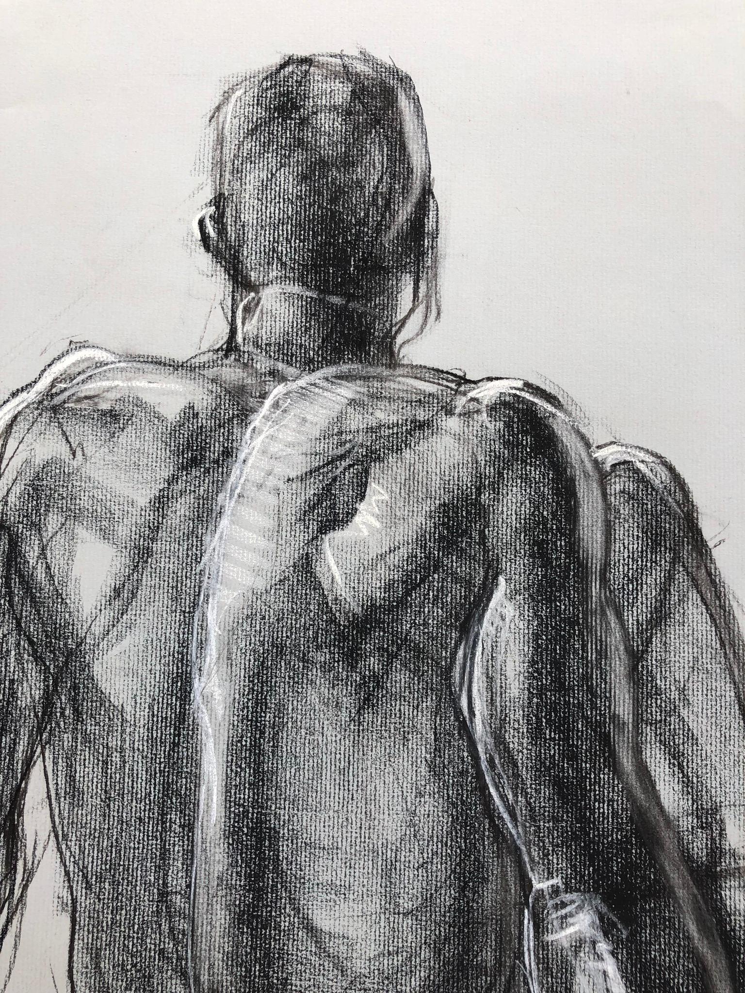 man's back drawing