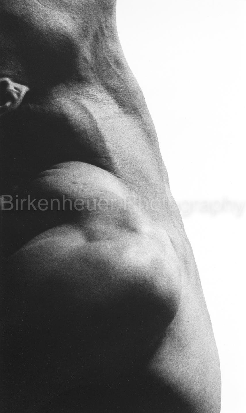 Doug Birkenheuer Black and White Photograph - Muscle, Male Nude, Shoulder & Neck, Black & White Photograph