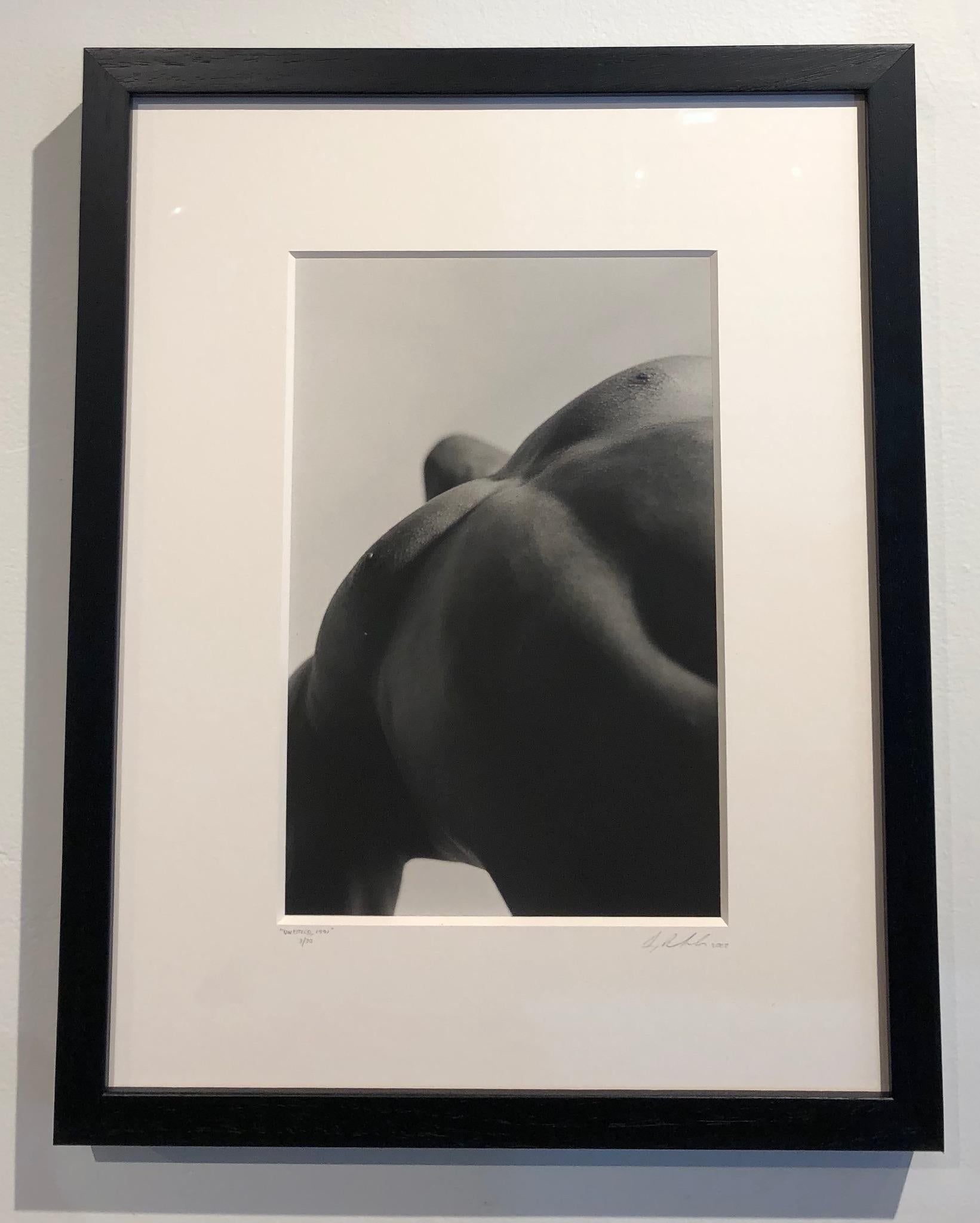 The unconventional angle of this nude torso adds to its intimacy.  The photograph is matted and framed.

Doug Birkenheuer
Untitled (Torso)
silver gelatin print
17.5h x 13w inches, framed
3/30
DOB005

Birkenheuer received his Associates Degree from