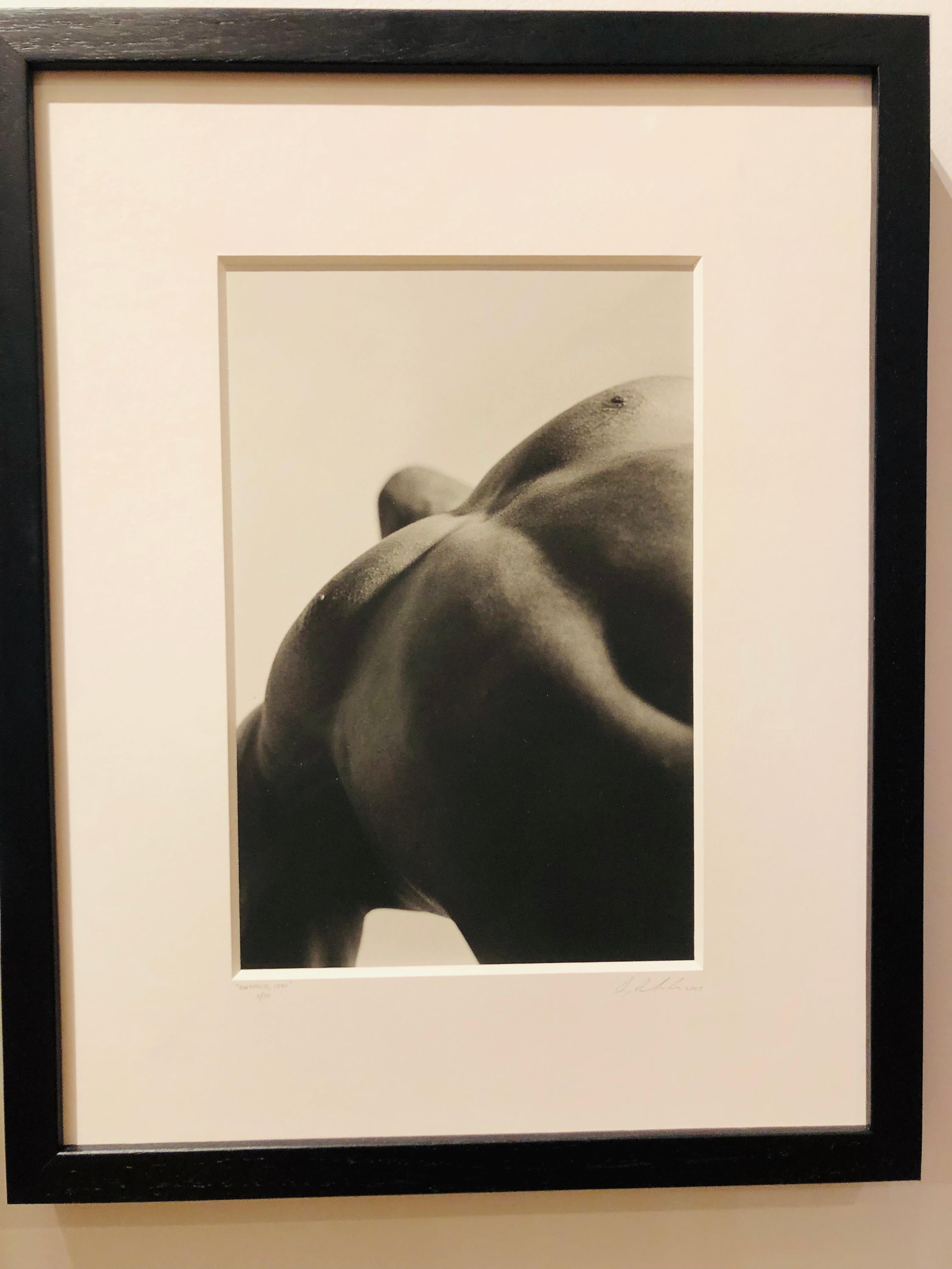 Untitled, Male Nude Chest & Torso, Black and White Photograph, Matted and Framed 3