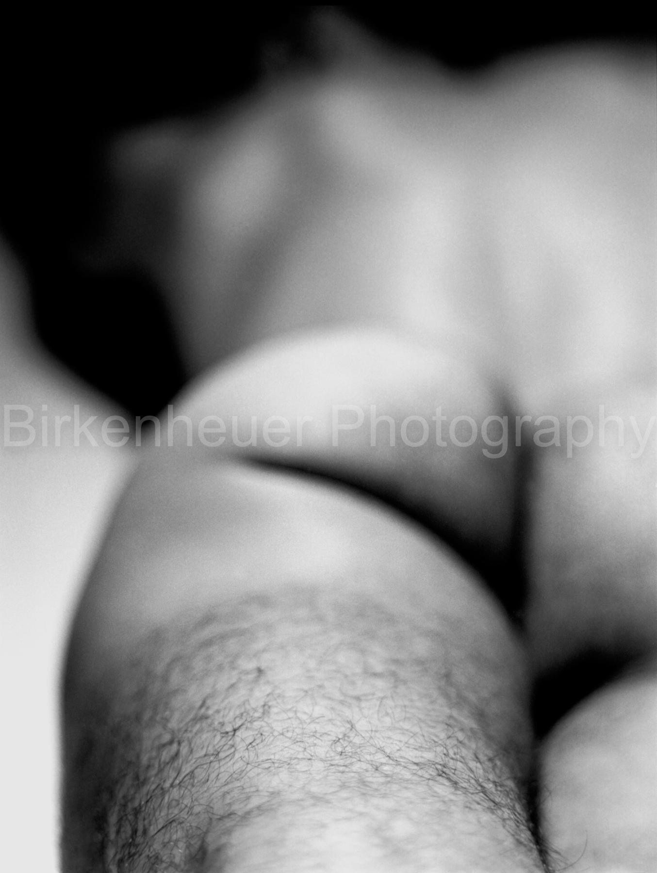 Doug Birkenheuer Nude Photograph - Leg Hair, Male Nude Buttock and Legs Black & White Photograph, Matted and Framed