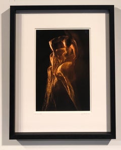 JC1, 2009, Male Nude Figure with Fabric, Color Photograph, Matted and Framed