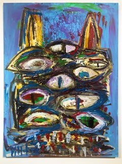 New World Order Rabbit - Brightly Colored Painting by Street Artist Feng Chuy