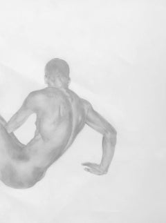 Vintage The Body is a History - Muscular Male Nude, Graphite Drawing on Paper