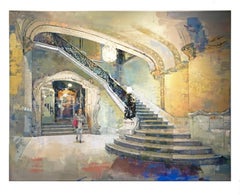 Bohemian Rhapsody - Interior Grand Staircase, Original Oil Painting
