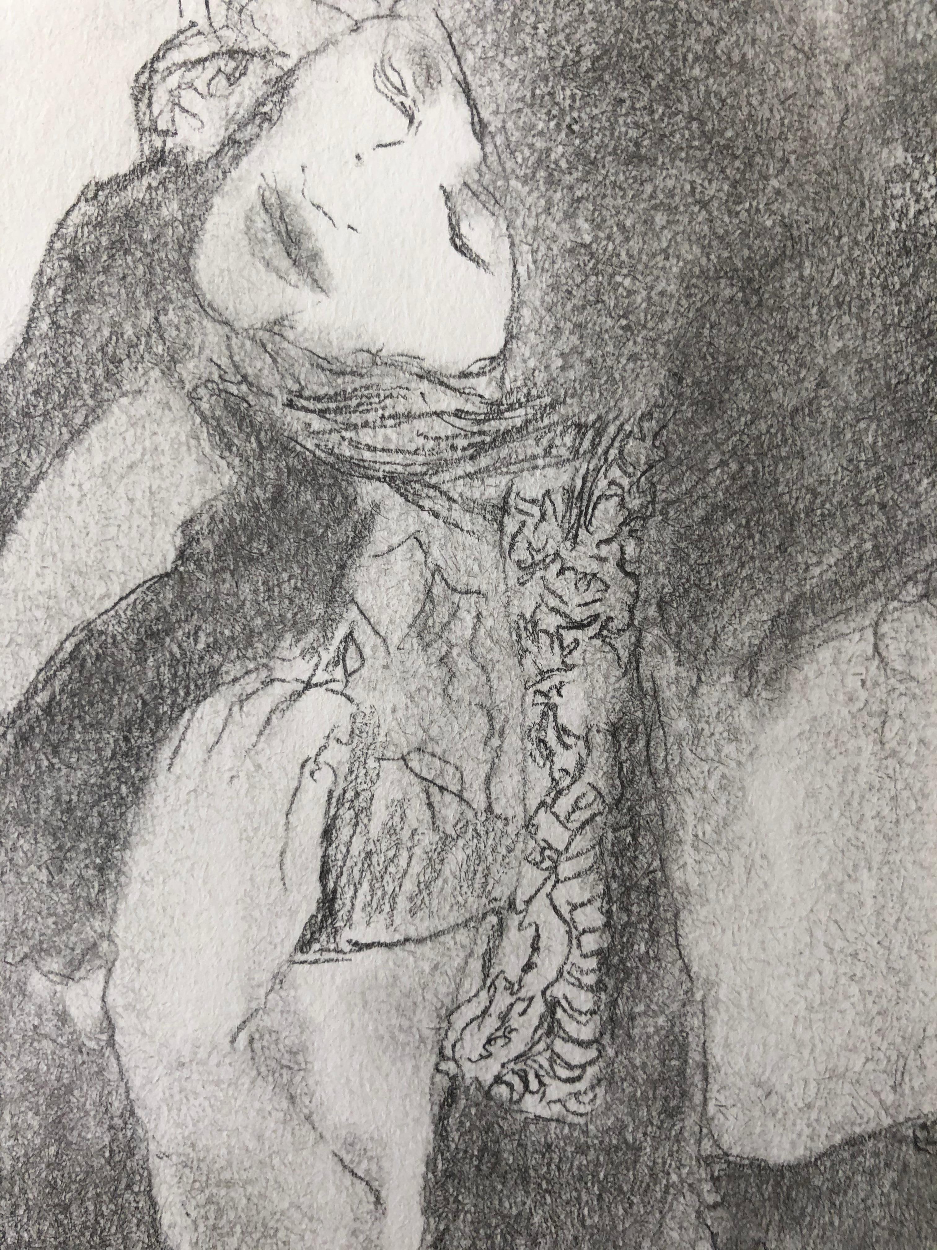 Metamorphosis, Deux nus féminins, dessin en graphite sur papier, mat - Contemporain Art par Eduardo Alvarado