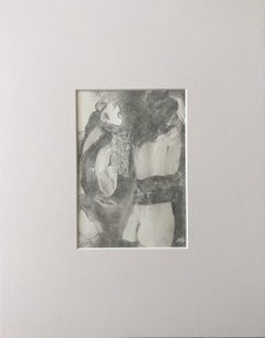 Metamorphosis, Two Female Nudes, Graphite Drawing on Paper, Matted