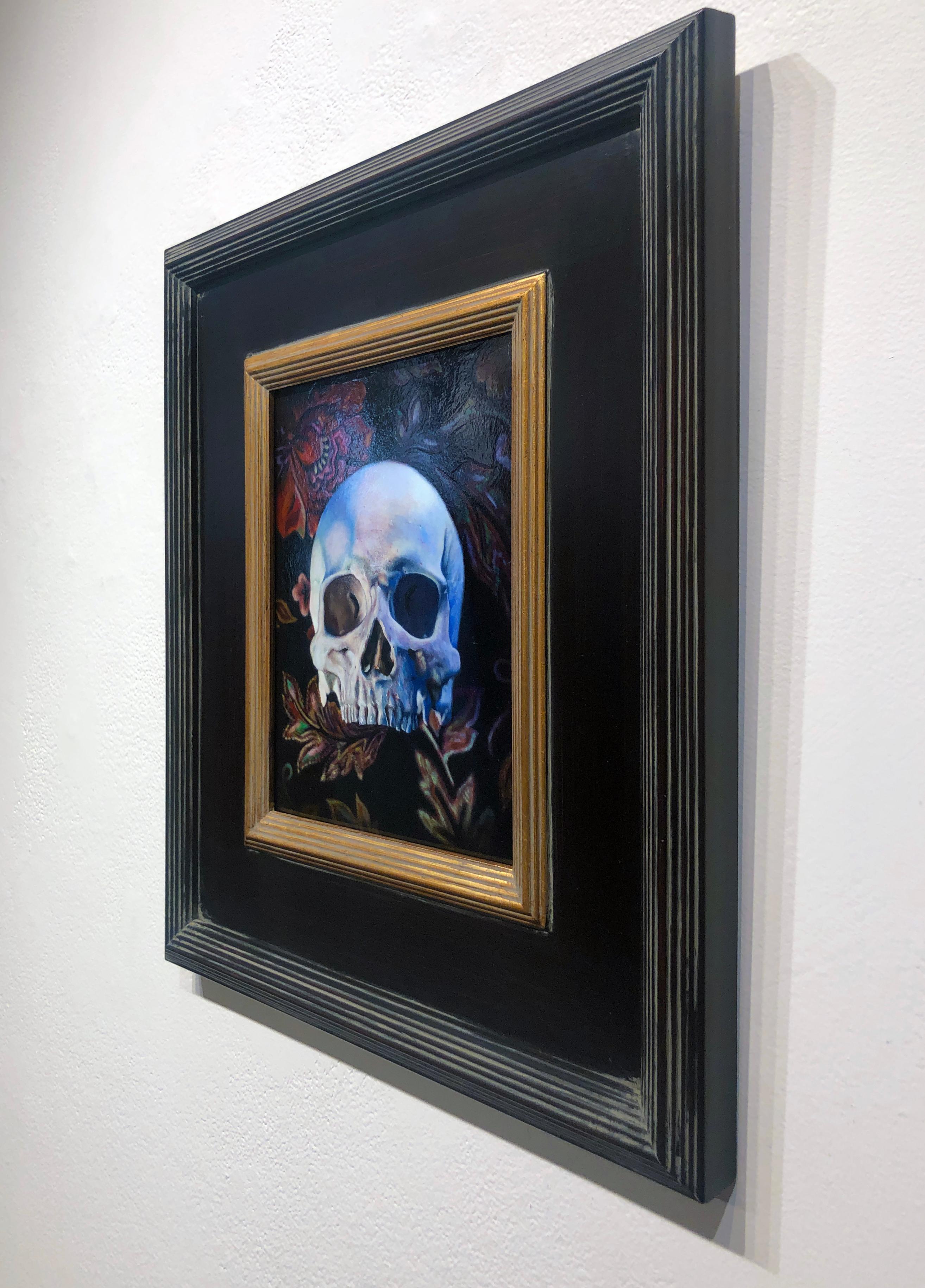 Vanitas II - Original Oil Painting of a Human Skull in 17th Century Dutch Style 1