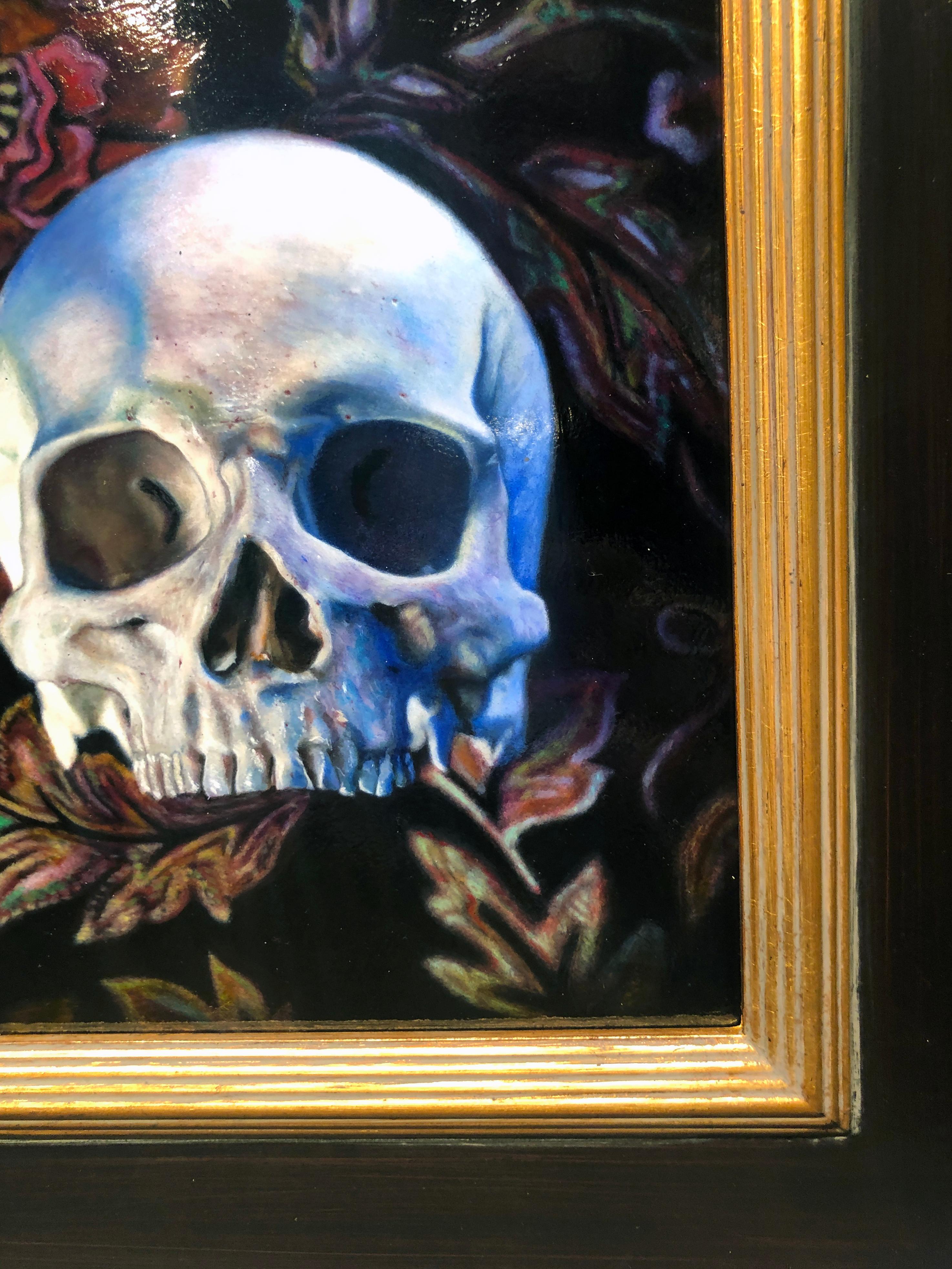 Vanitas II - Original Oil Painting of a Human Skull in 17th Century Dutch Style 2