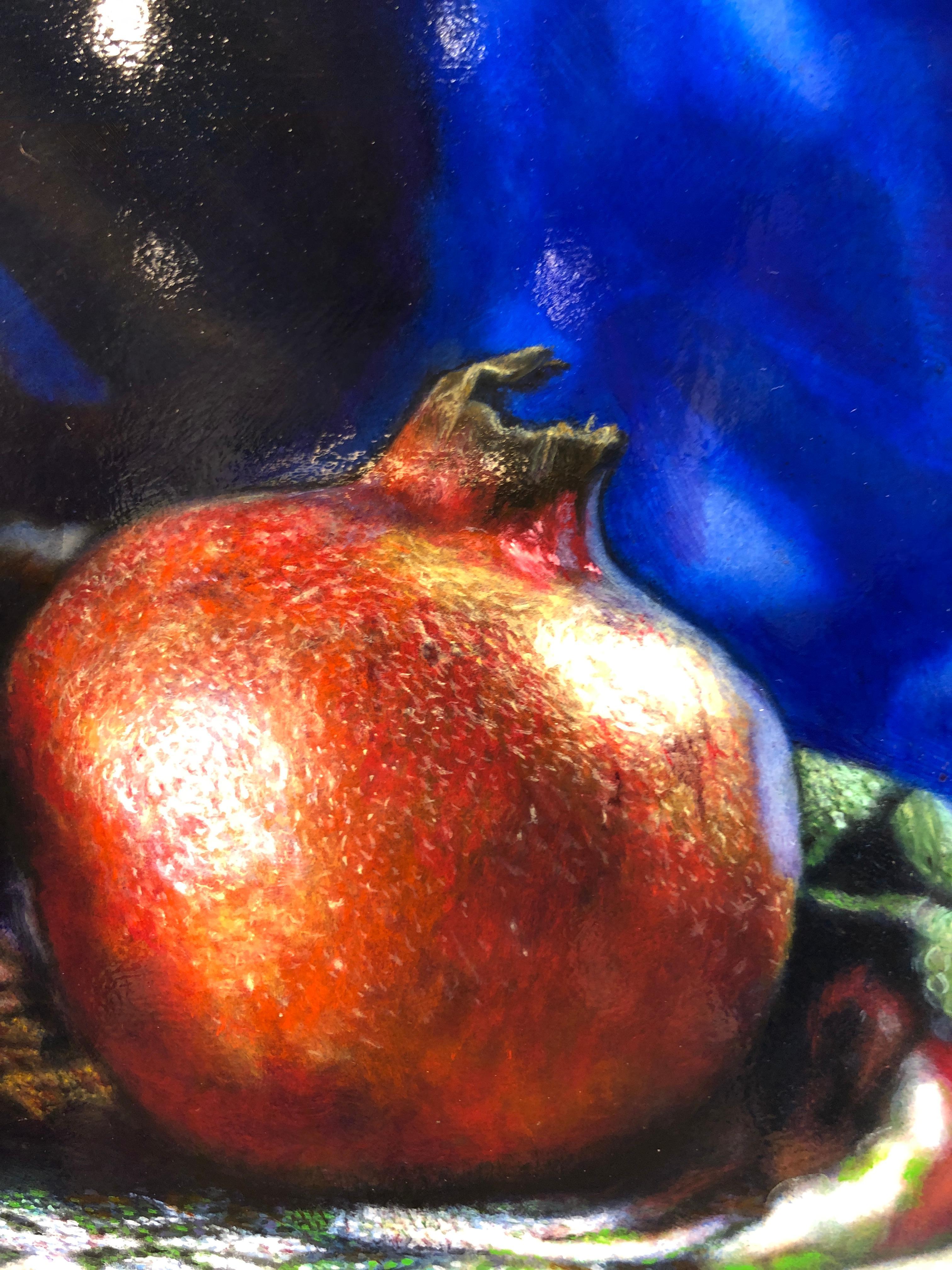 Pomegranates - Still Life, Original Oil Painting on Aluminium Panel, Dutch Style 5