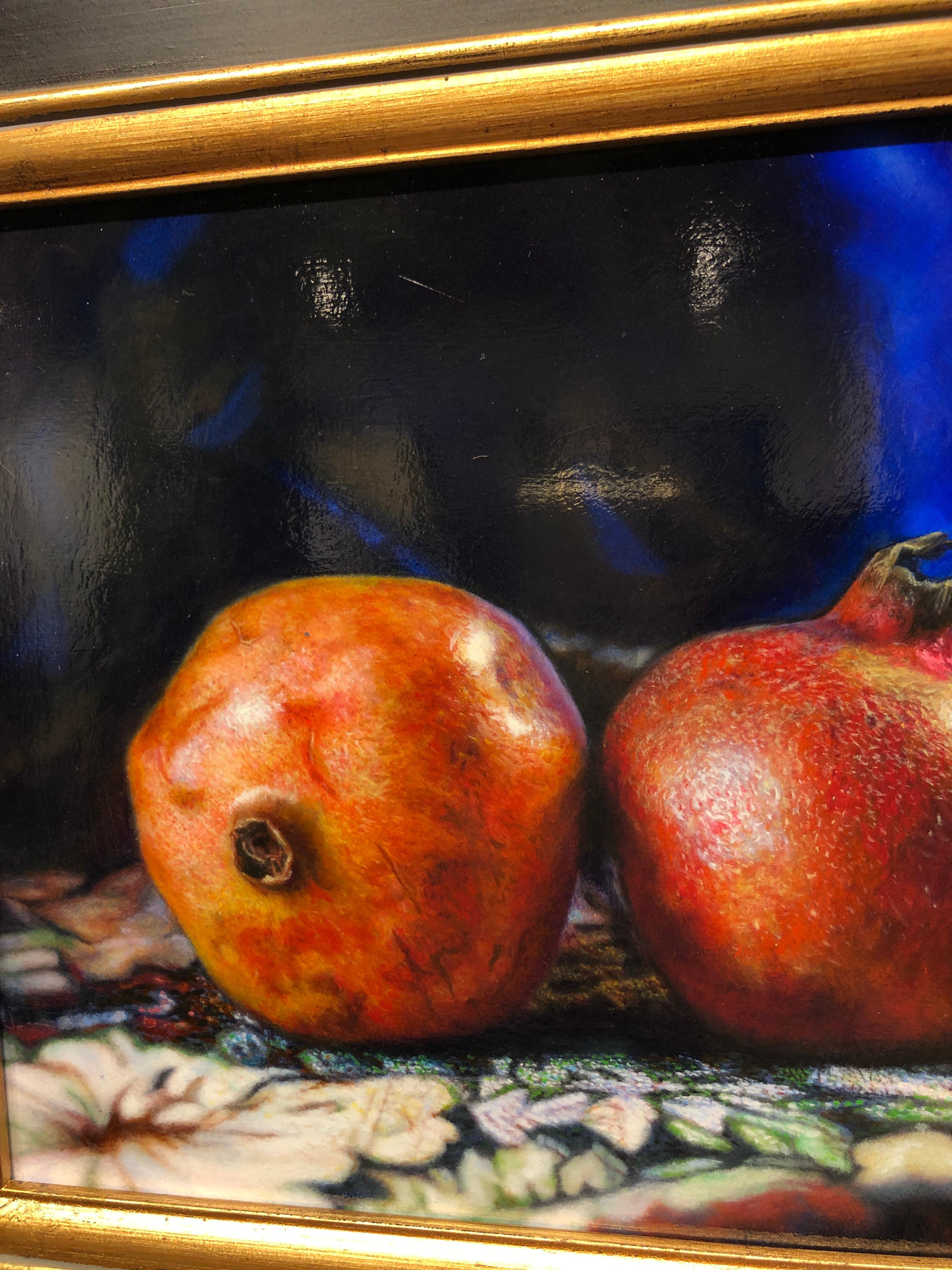 Pomegranates - Still Life, Original Oil Painting on Aluminium Panel, Dutch Style 6