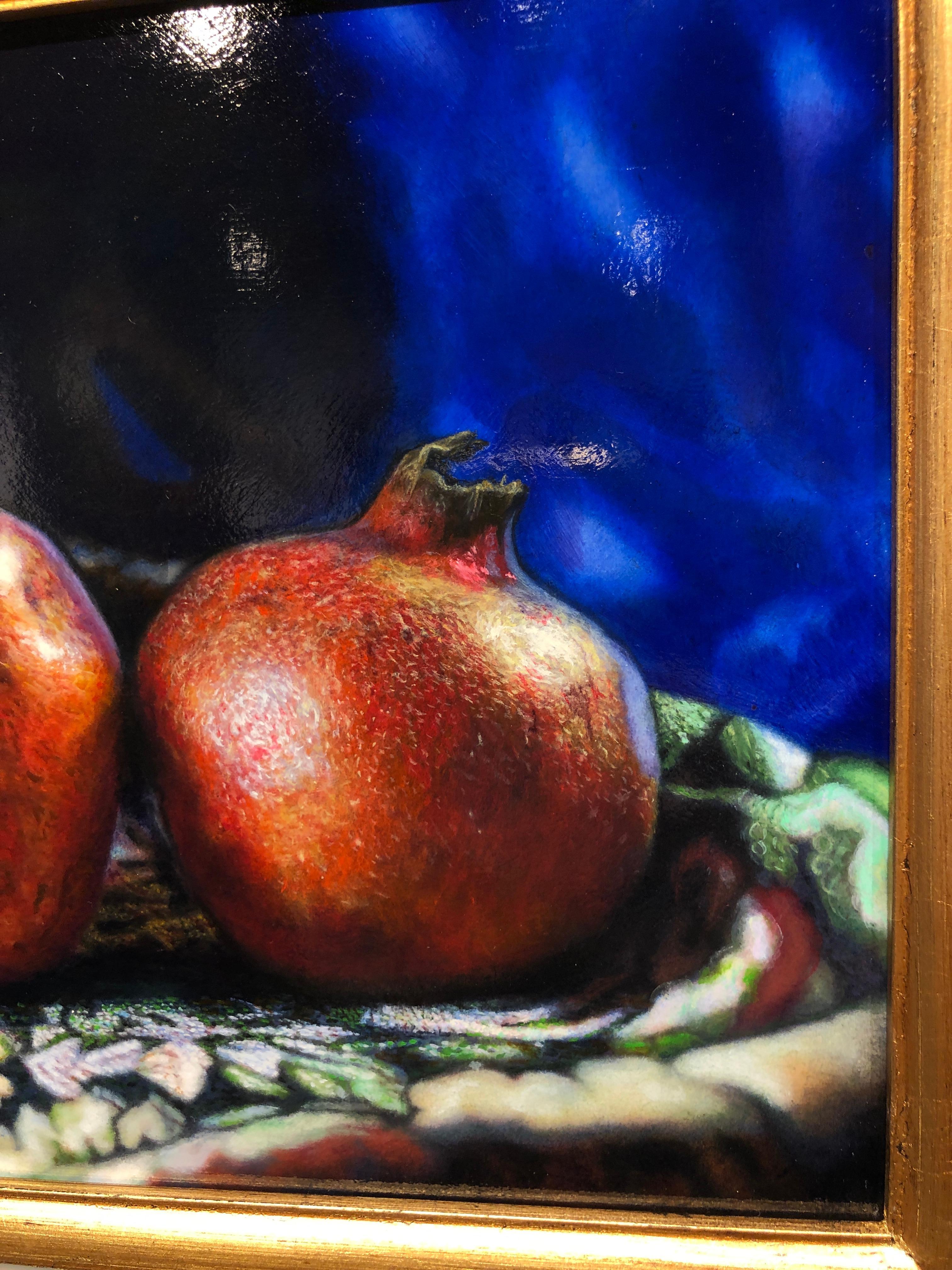 Pomegranates - Still Life, Original Oil Painting on Aluminium Panel, Dutch Style 7