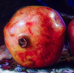 Pomegranates - Still Life, Original Oil Painting on Aluminium Panel, Dutch Style