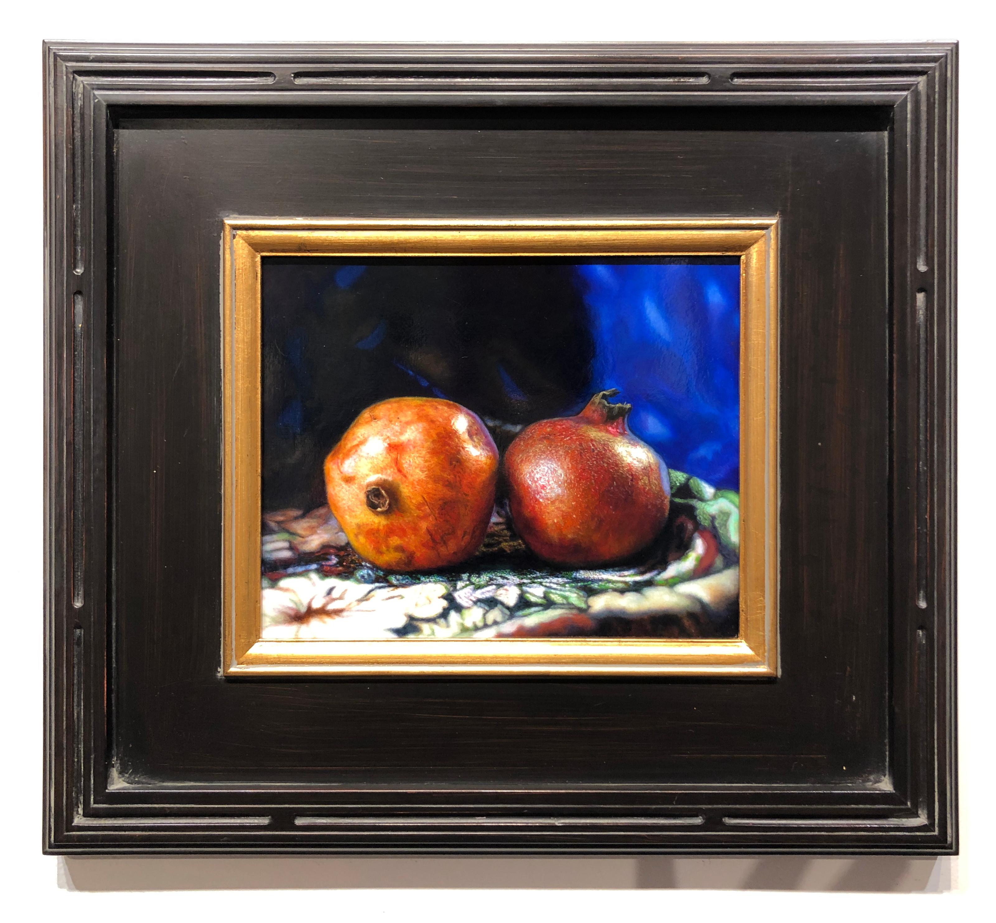 Pomegranates - Still Life, Original Oil Painting on Aluminium Panel, Dutch Style 1