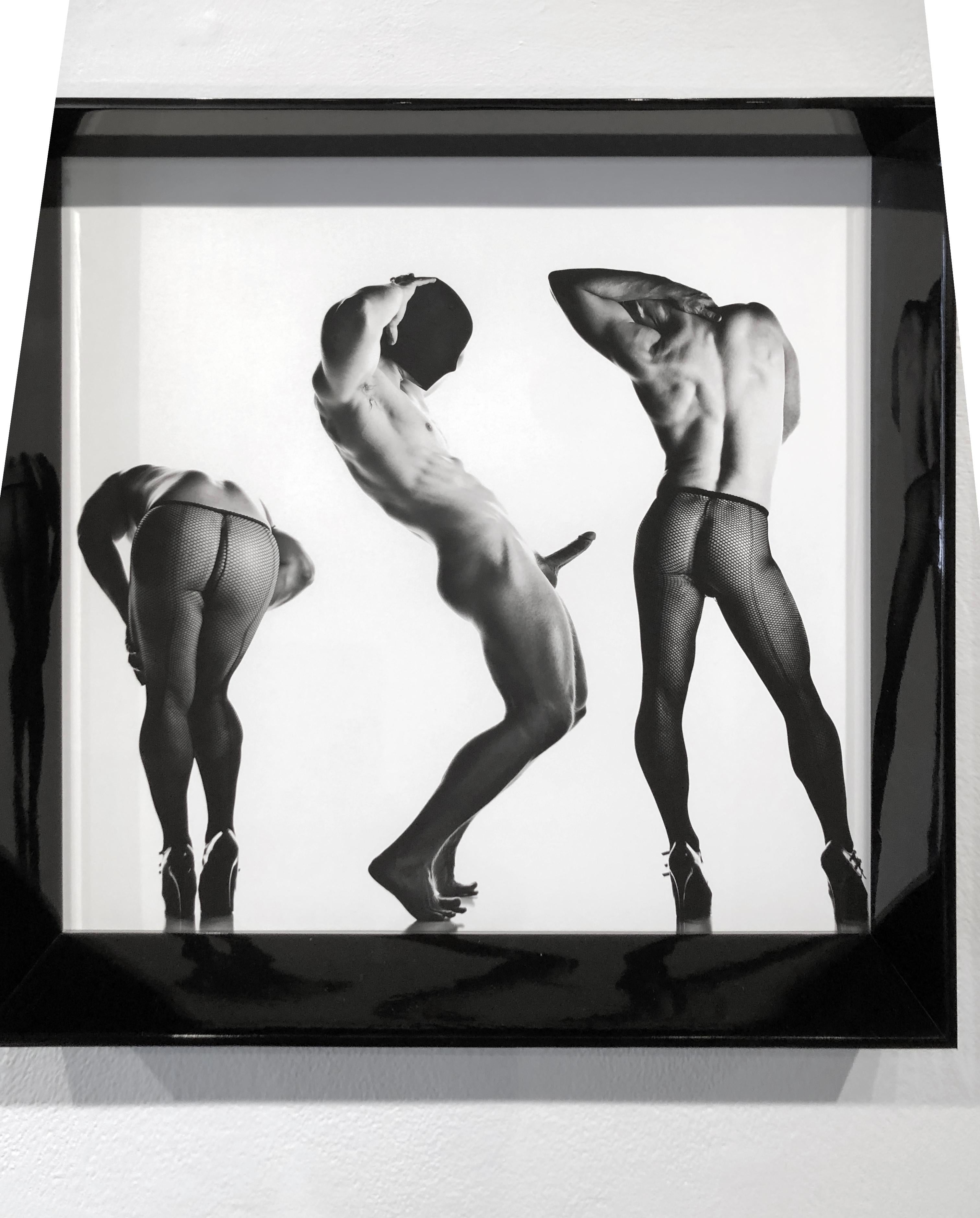 Sex 3 - Erotic Male Photo, Fishnet Stockings and High Heals, Matted and Framed 1