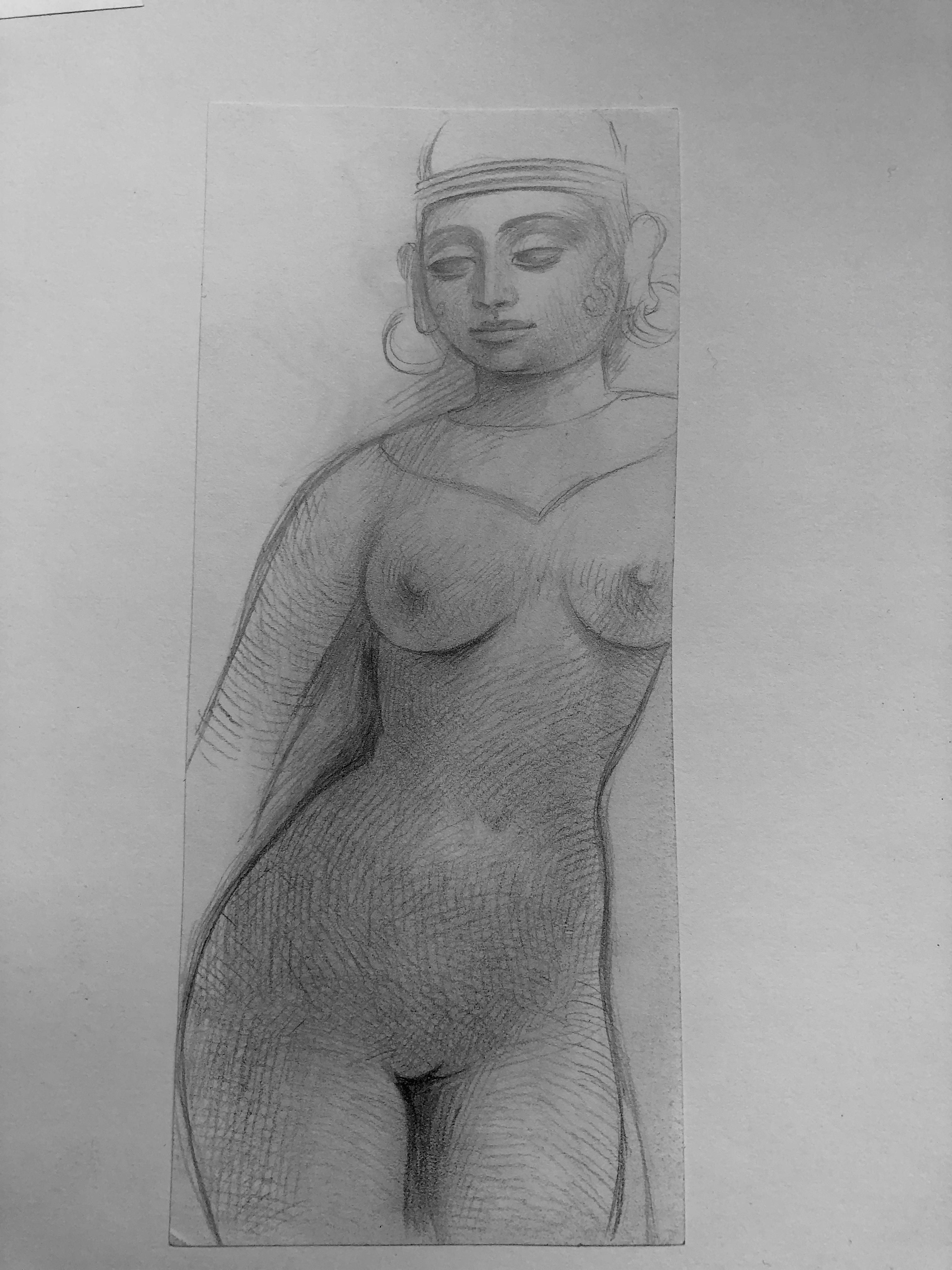 pencil drawing female figure