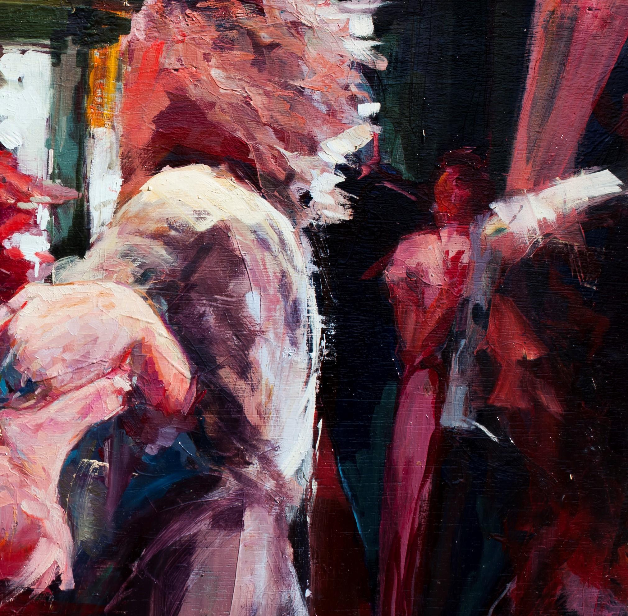 Terror Carrie - Cinema Inspired Oil Painting, Two Women Inside a Café  1