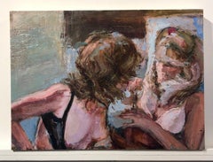 Slumber Party Massacre  II - Cinema Inspired Oil Painting with Two Female Nudes