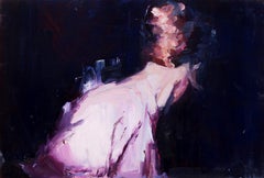 Suspiria (Mia) - Cinema Inspired Oil Painting of a Woman Turned Away from Viewer