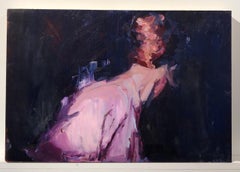 Suspiria (Mia) - Cinema Inspired Oil Painting of a Woman Turned Away from Viewer