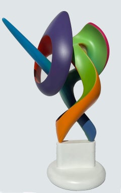 Silent Hollow, Abstract Sculpture, Brightly Colored Geometric Interlocking Form