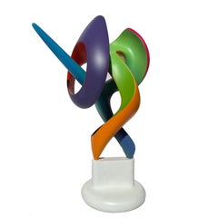 Silent Hollow, Abstract Sculpture, Brightly Colored Geometric Interlocking Form