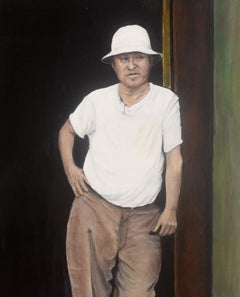 Yosh Kawano - Watercolor, Chicago Cubs Clubhouse Manager in Signature White Hat