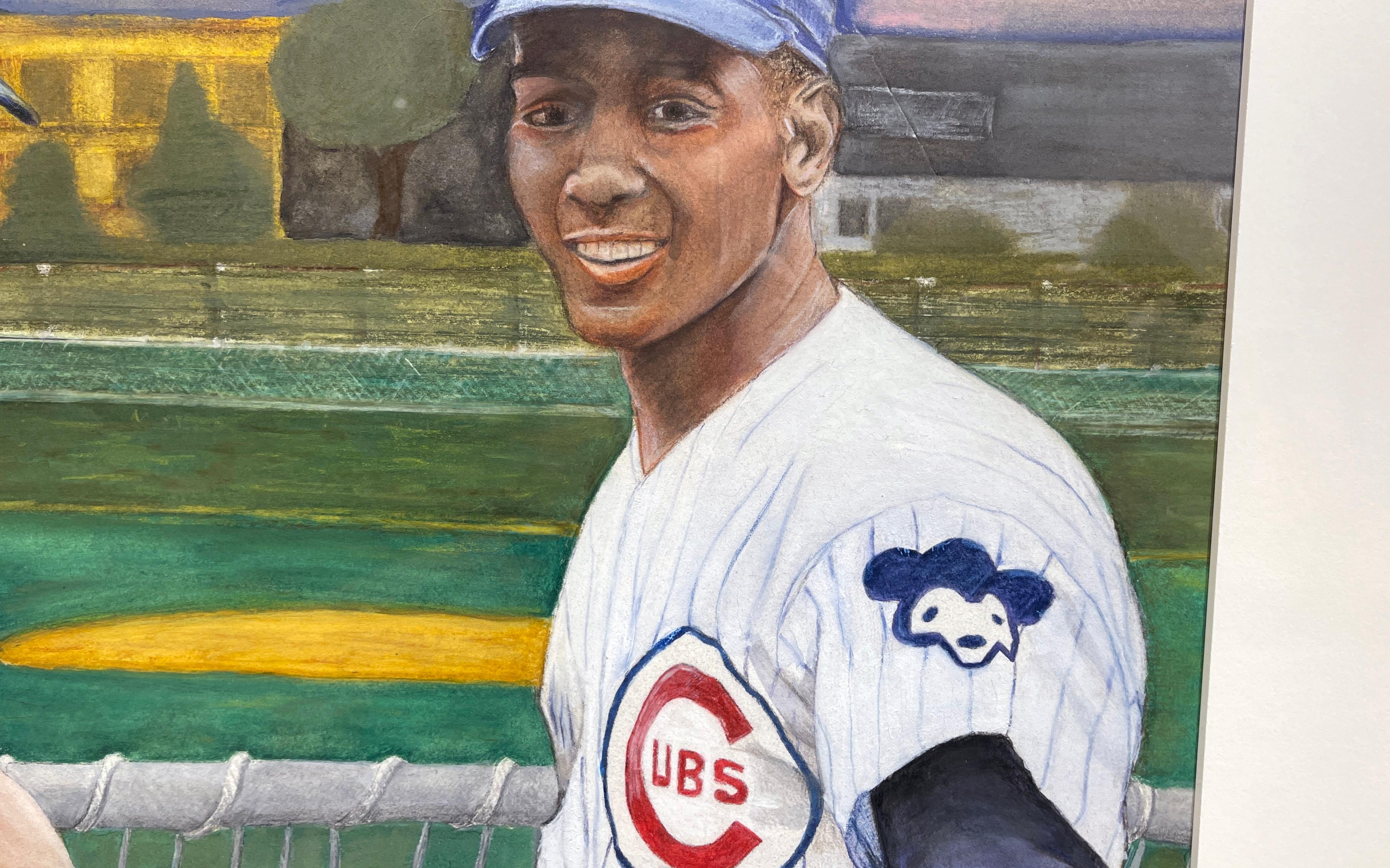 Ron Santo und Ernie Banks - Originalgemälde von „Mr. Cub“ und „Mr. Sunshine“ im Angebot 1