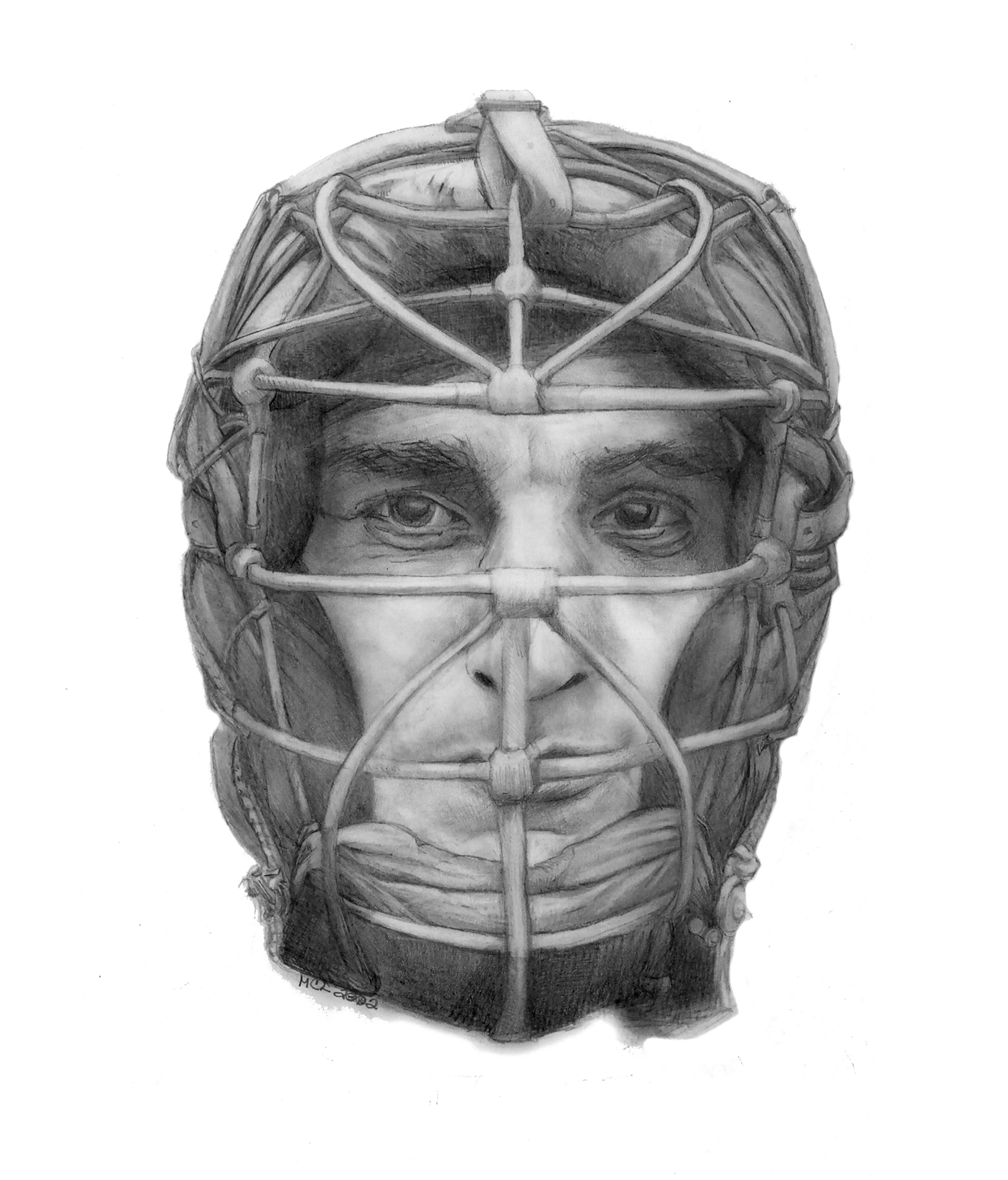 Margie Lawrence Portrait - Jimmy Archer - Baseball Great for the 1908 Chicago Cubs In A Catchers Mask
