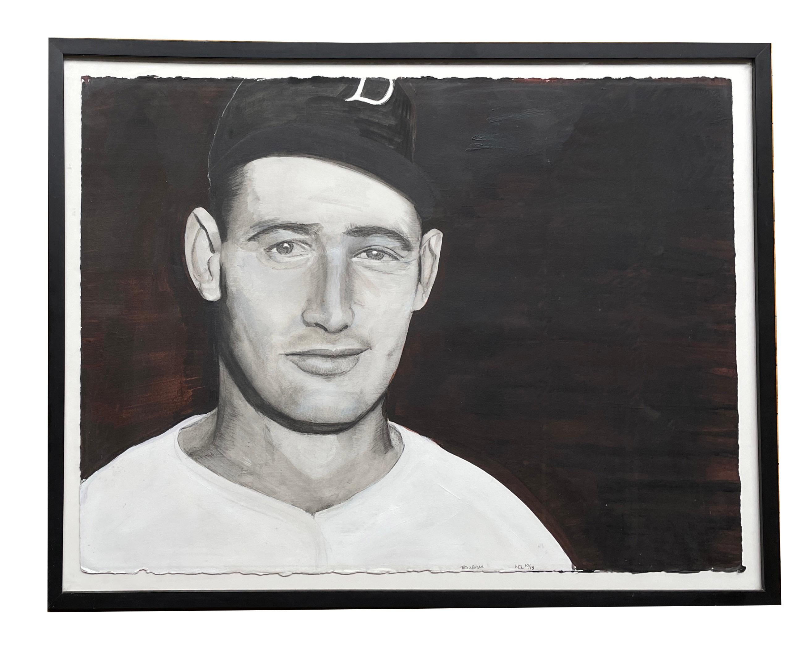 Ted Williams - Baseball Great, Outfielder for the Boston Red Sox, Framed - Painting by Margie Lawrence