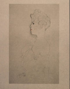 Antique Portrait Sketch (Blue, Red and White Tinted) - Niyoda Paper