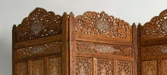 Vintage Anglo Indian Folding Wood Screen