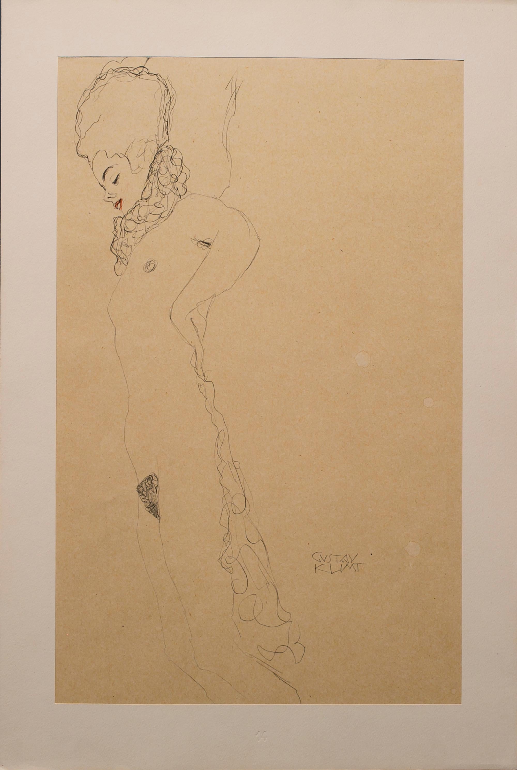 Gustav Klimt Nude - Lying Down Act