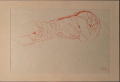 Woman Lying Down (Red Pencil)