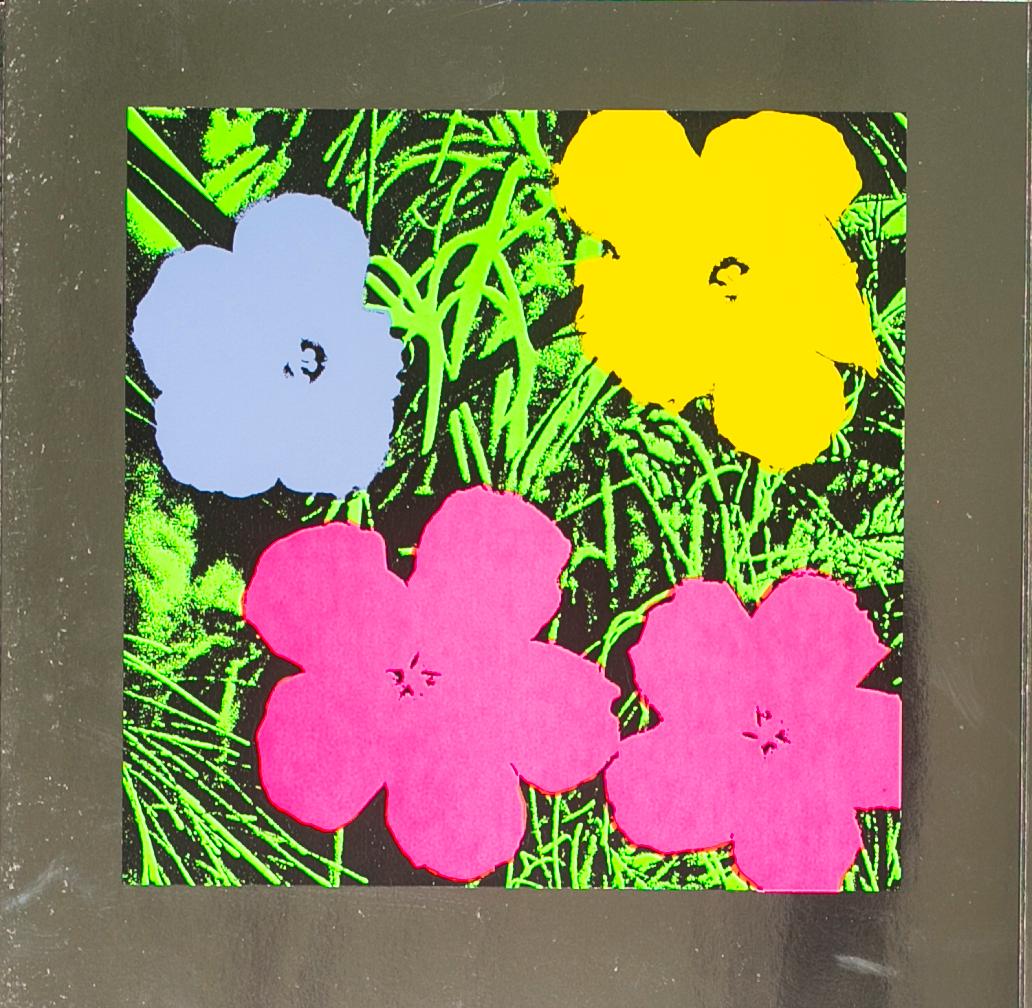 Reproductive print after Warhol, Flowers, on Silver Metallic Paper - Art by (after) Andy Warhol