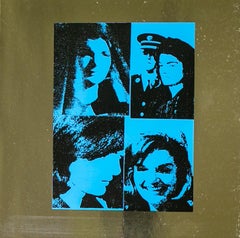 Reproductive print after Warhol, Jacqueline Kennedy, on metallic paper